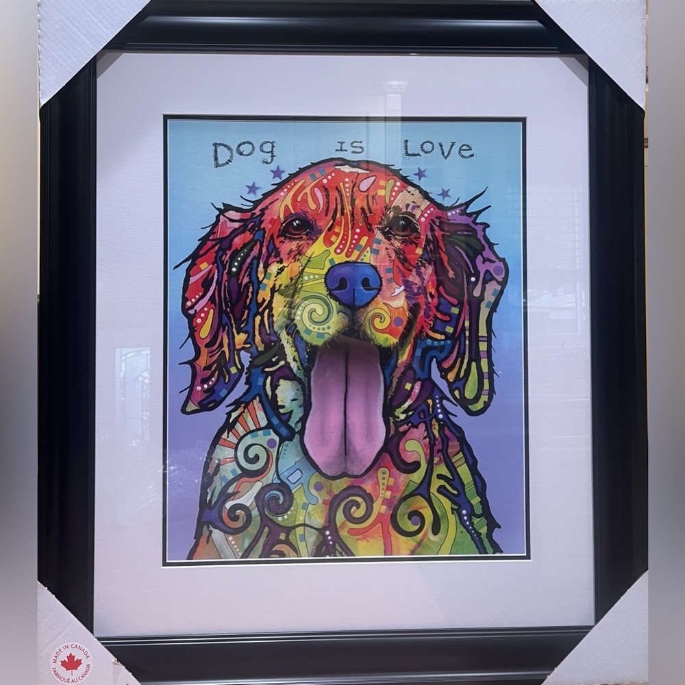 Vibrant Multicolour, Framed Dog Art Print by Dean Russo